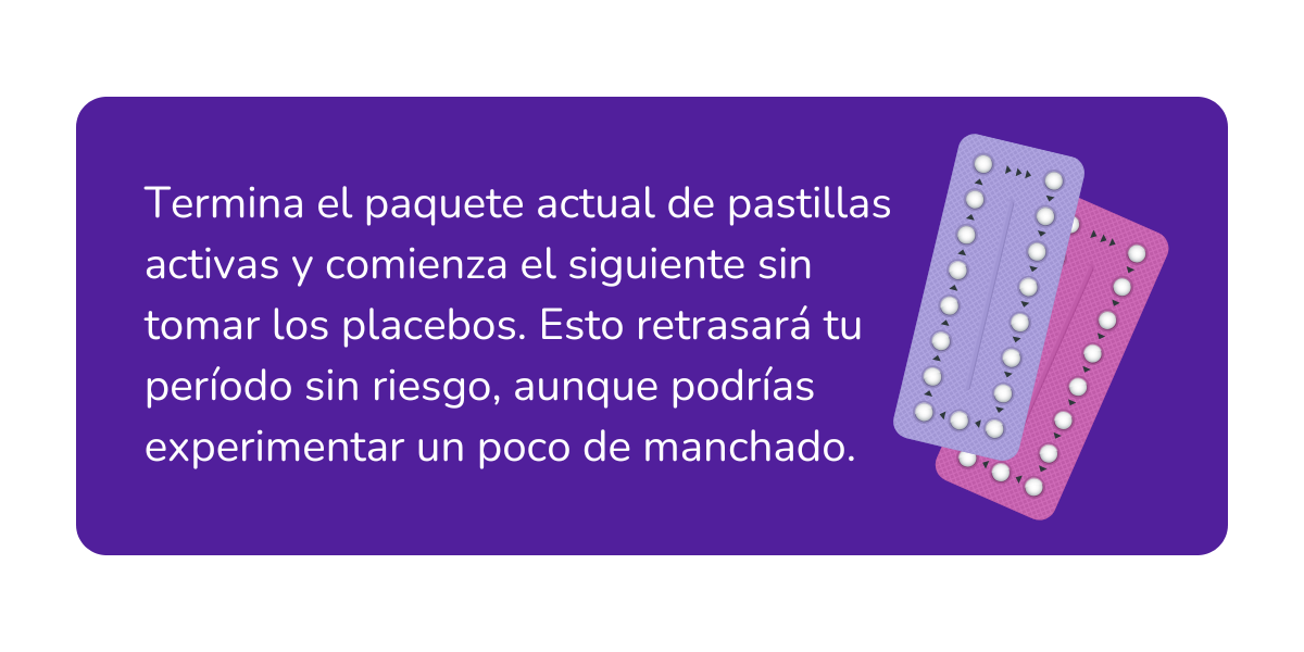 Cómo retrasar la regla pastillas anticonceptivas